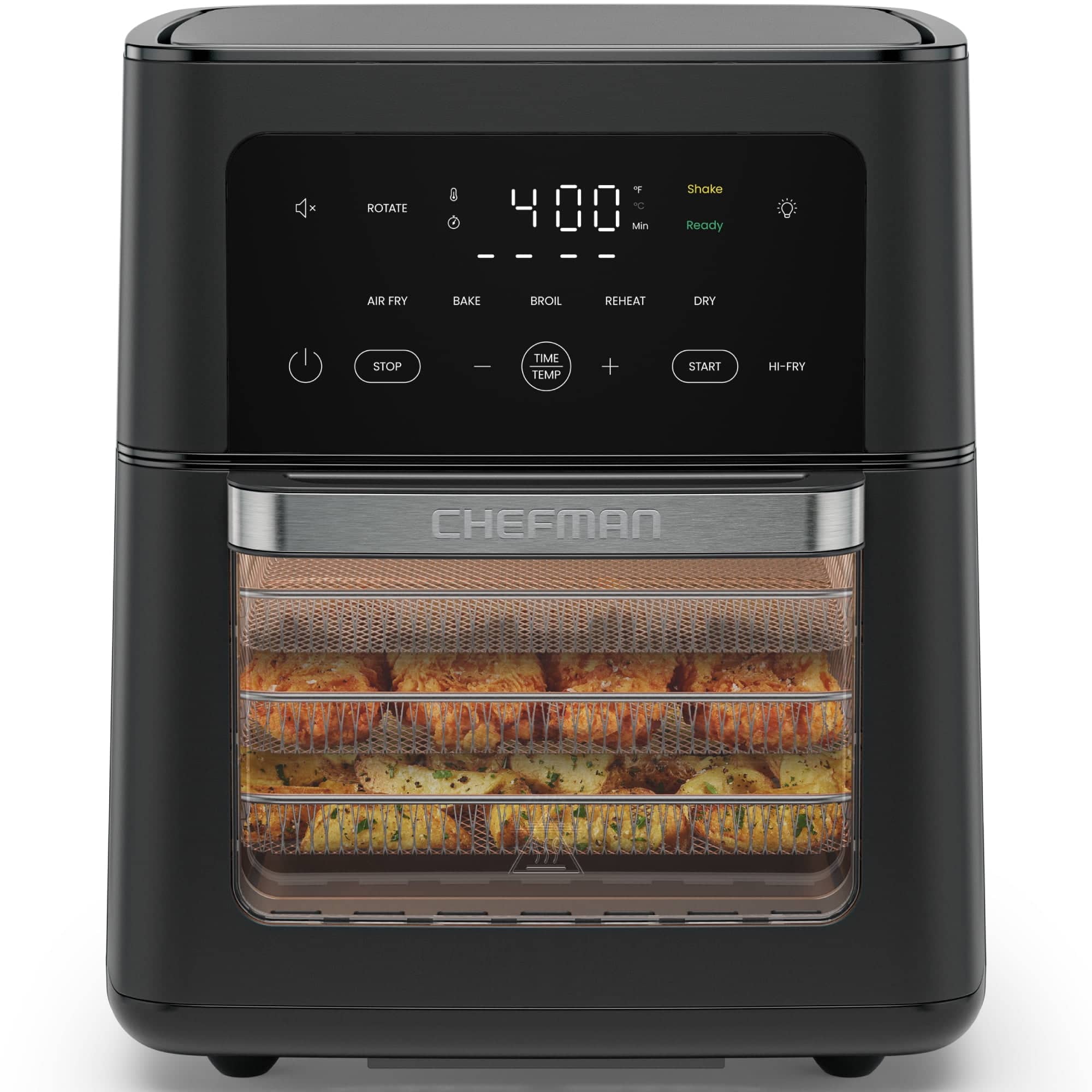 Chefman - 13-Quart Multifunctional Air Fryer+ with 5 Cooking Functions - Black