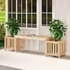 Front. Costway - Costway Patio Wooden Bench with Planter 2 Side Flower Box Slot Design for Easy Assembly - Beige.