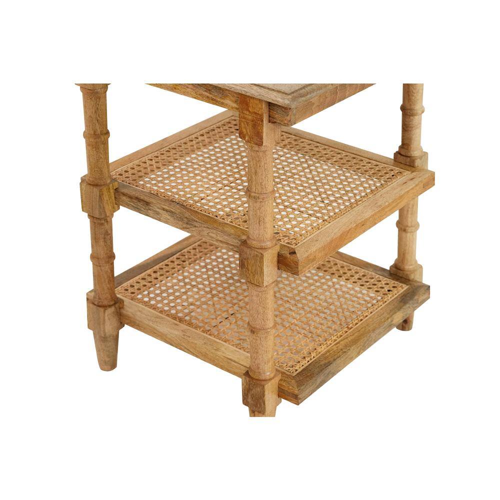 Carolina Chair & Table Chesterfield Wood & Cane 3 Shelf Side Table ...