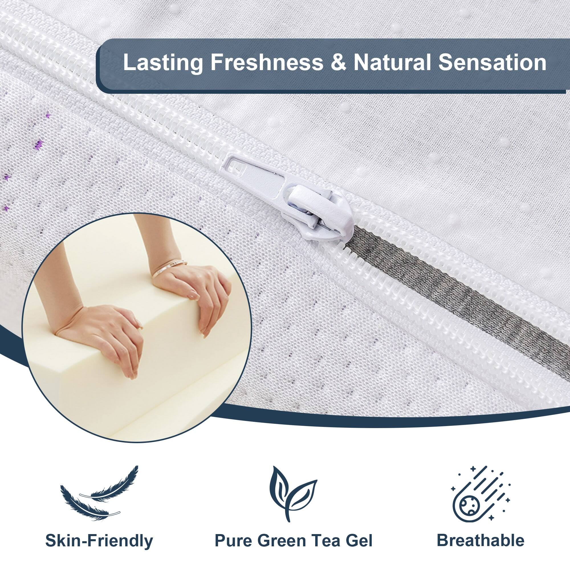 Lasting Freshness & Natural Sensation, Skin-Friendly, Pure Green Tea Gel, Breathable