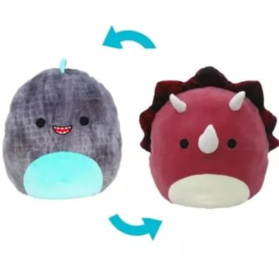 Alt View 1. Kellytoy - Squishmallow 12 Inch Flip-A-Mallow Plush | Tristan Triceratops / Chuey T-Rex - Pink.