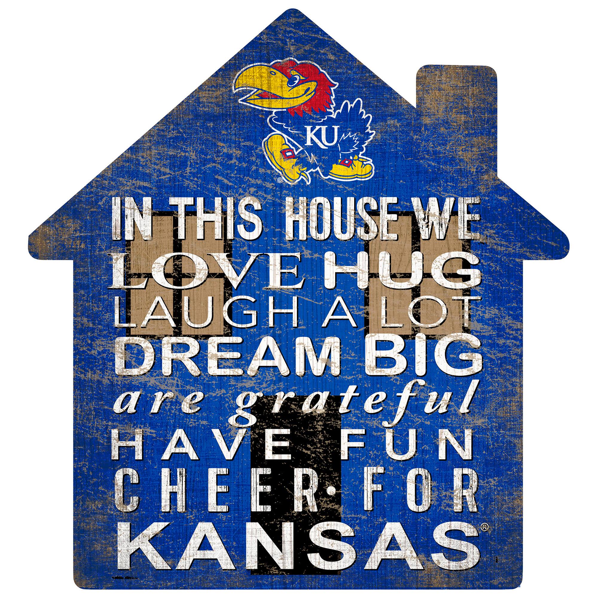 Kansas Jayhawks 12'' Team House Sign