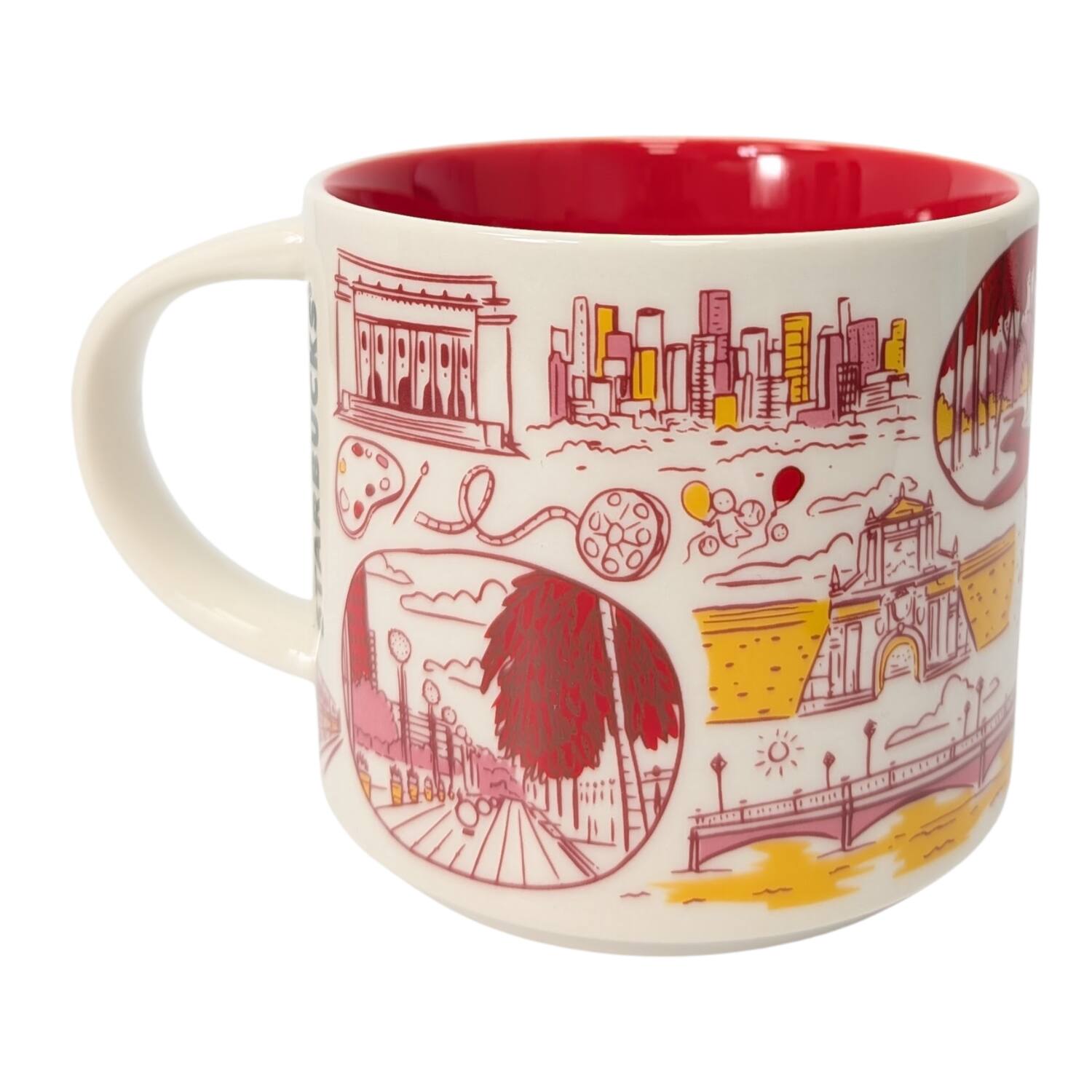 Left. Starbucks - Starbucks Been There Series Manila Ceramic Mug, 14 Oz - red.