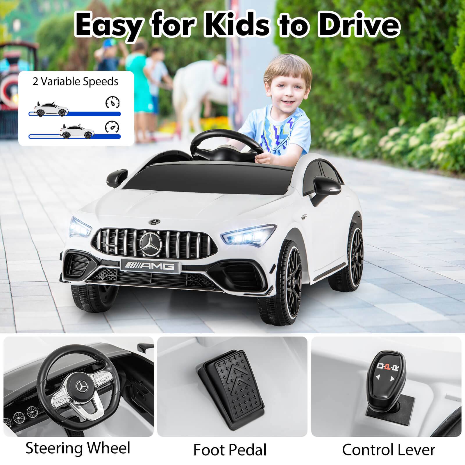 Easy for Kids to Drive

2 Variable Speeds

Steering Wheel

Foot Pedal

Control Lever