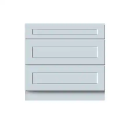 Front. Boyel Living - Dove Gray Drawer Base Cabinets 34.5.Wx24in.H Ready to Assemble Kitchen Cabinets 3Drawers - DOVE GRAY.