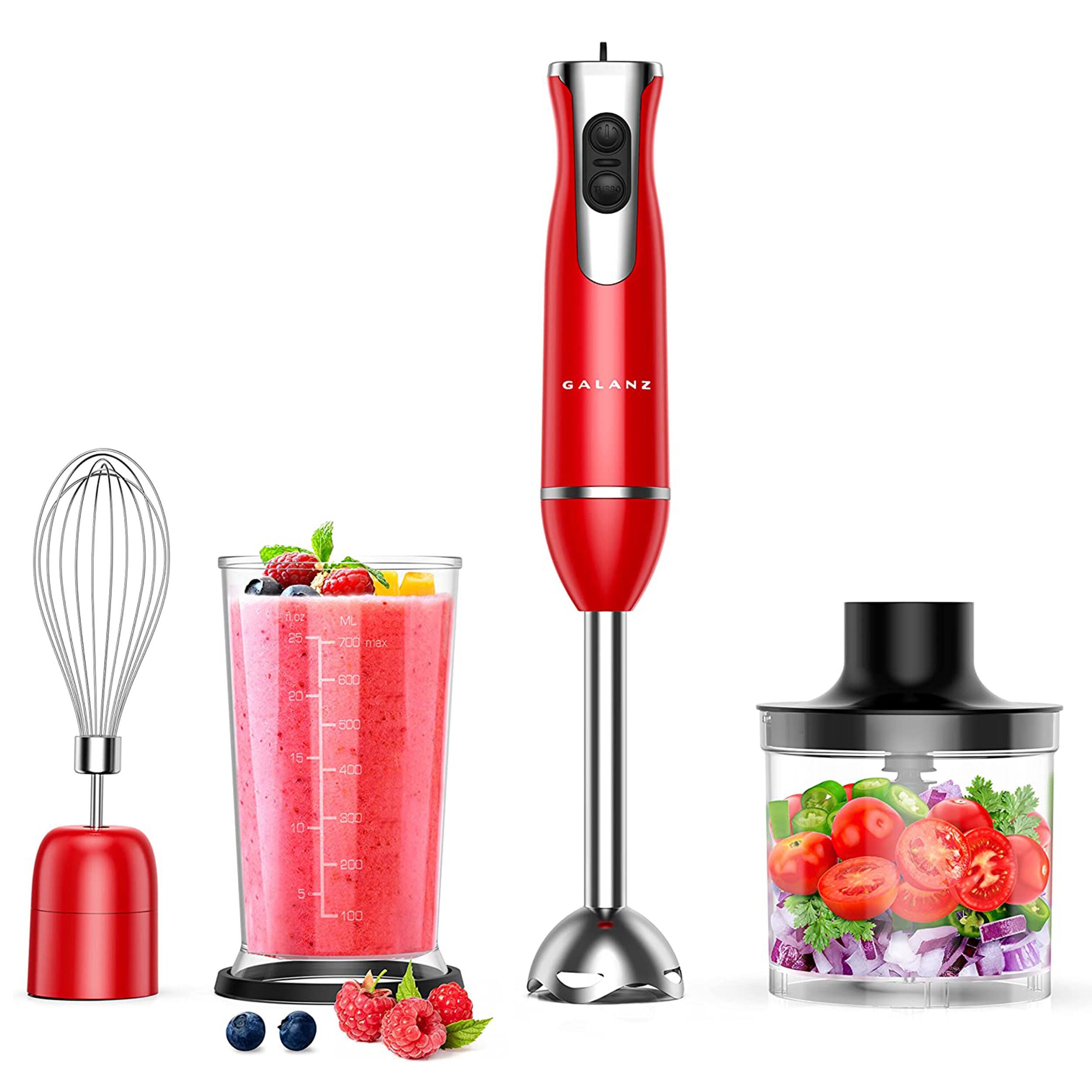 Galanz - 2 Speed Multi-Function Retro Immersion Hand Blender in Hot Rod - Red