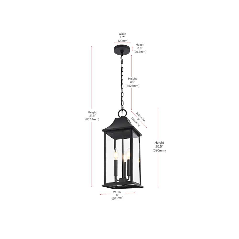 Elegant Lighting - Shepard 8 x 20.5 inch Outdoor Pendant - Black price history on PriceWatchPro