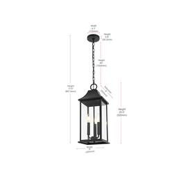 Elegant Lighting - Shepard 8 x 20.5 inch Outdoor Pendant - Black