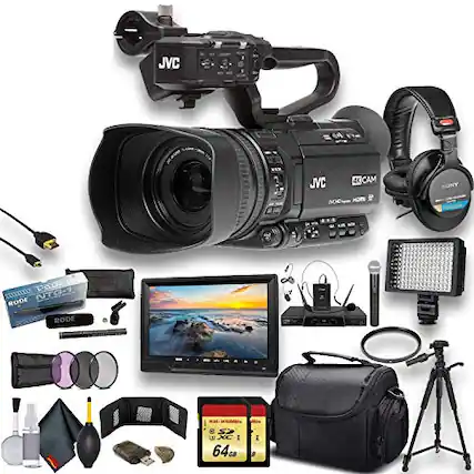 JVC 4K CAM HON ONY NX0.1 SXETTELES NTG-1 RODE S2 3 XC I 64 GO