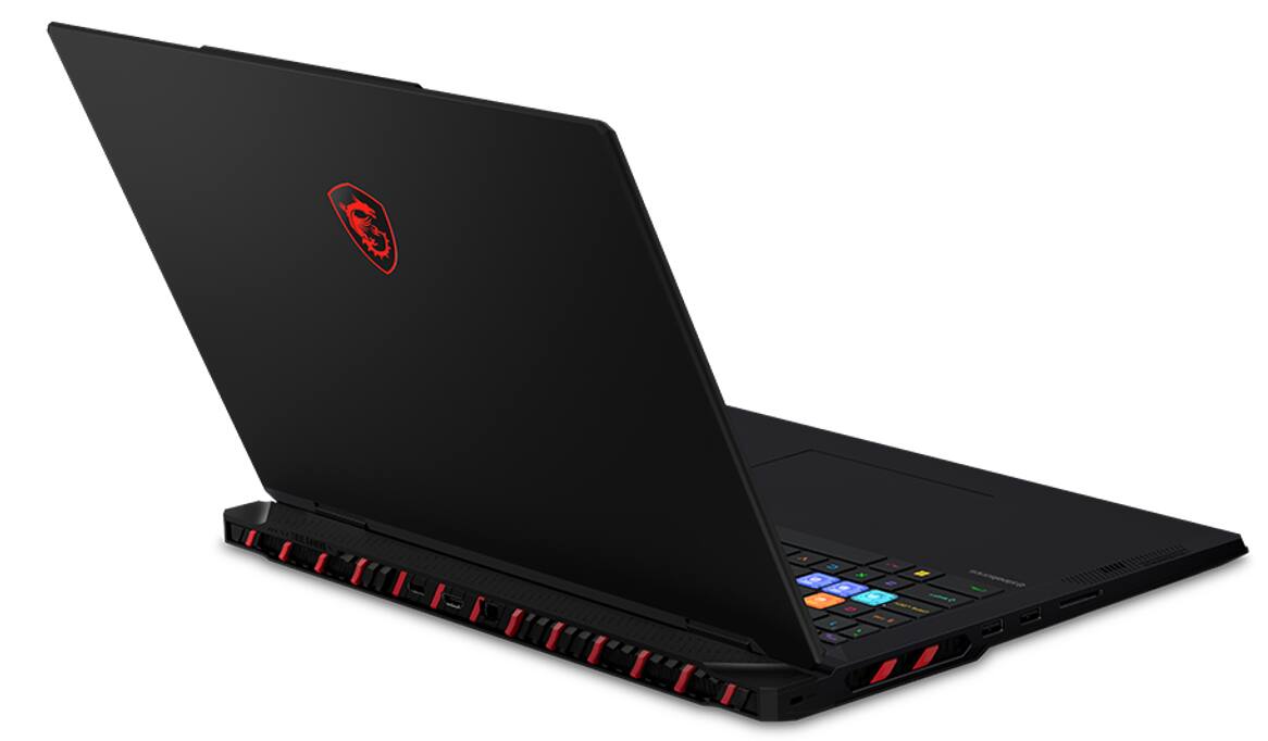 Alt View 4. MSI - MSI Raider Gaming Laptop (Ultra 9- 285HX, 64GB, 2TB PCIe SSD, 18 Mini LED 4K (3840x2400), RTX 5090, Win 11 Pro) - Core Black.