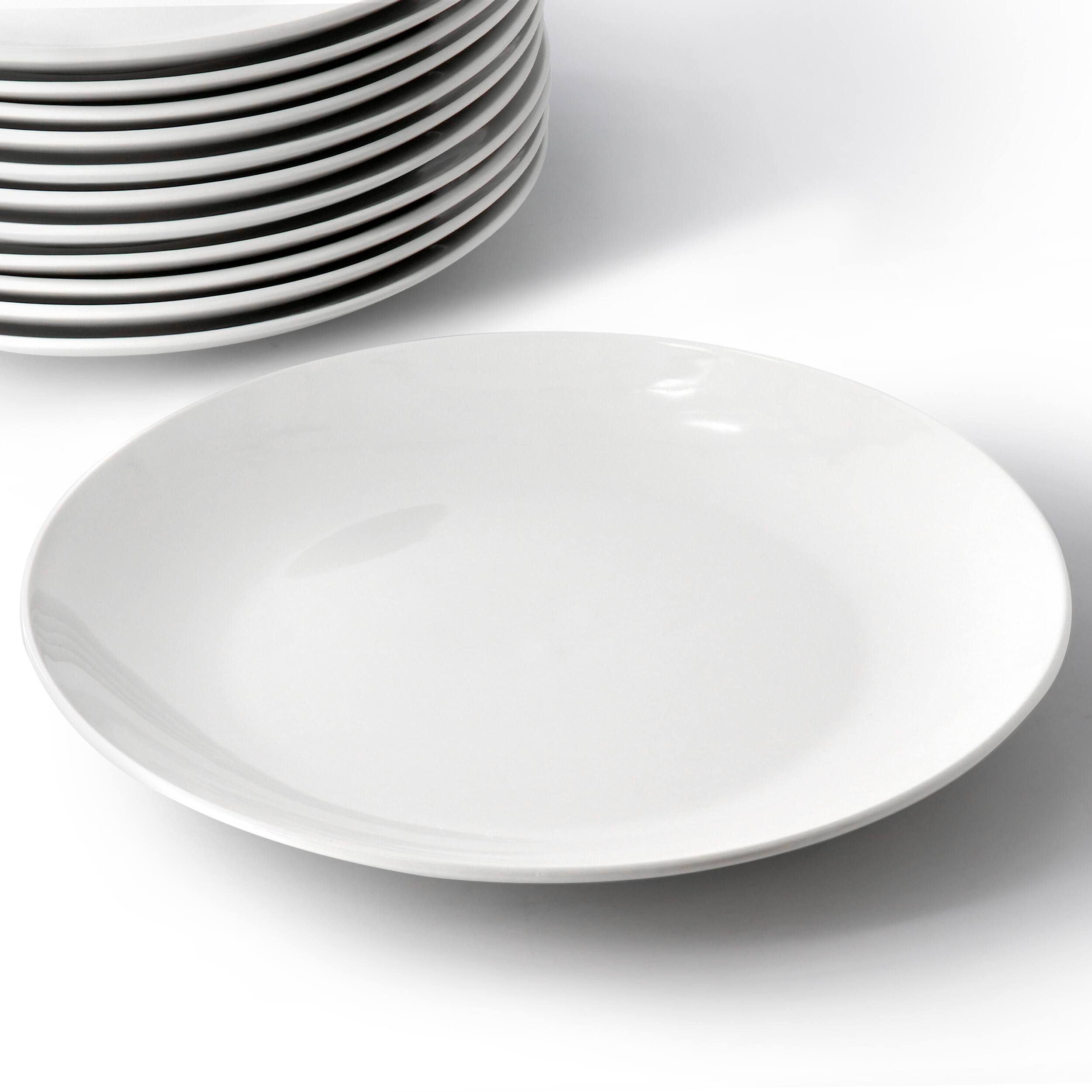 Alt View 1. Elama - Elama Porcelain 12 Piece Large Round Dinner Plate Set in White - White.