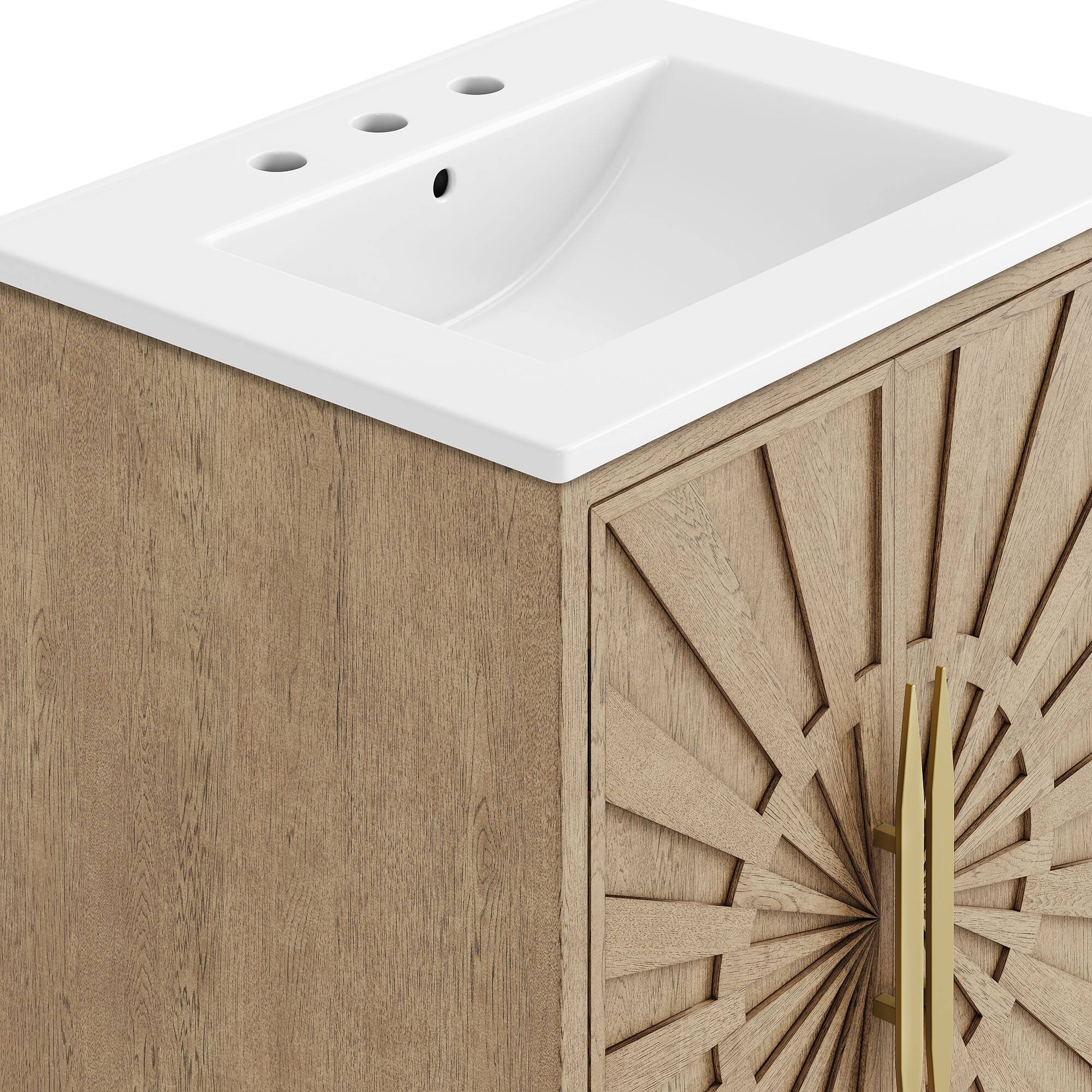 Alt View 7. Modway - Awaken 24" Bathroom Vanity by Modway - Oak White.