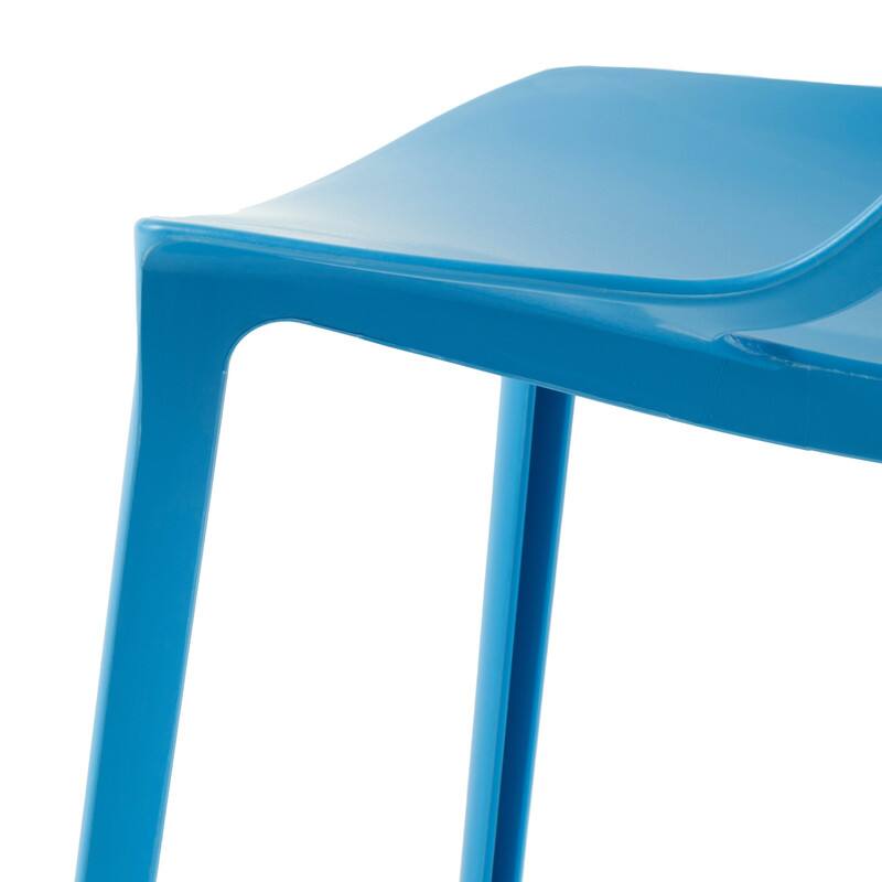 Alt View 5. LeisureMod - Cornelia Modern Stackable Accent Dining Chair with Cut Out Backrest Design for Dining Rooms or Patios - Solid Blue.
