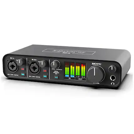MOTU M4
IN 1L
IN 2R
MIC / LINE / GUITAR
MON
INPUT MONITOR MIX
PLAYBACK
3-4
IN 1-2
3-4
OUT 1-2
3-4
MOTU