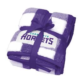 Logo Brands - Charlotte Hornets 50'' x 60'' Buffalo Check Frost Fleece Blanket - Multicolor