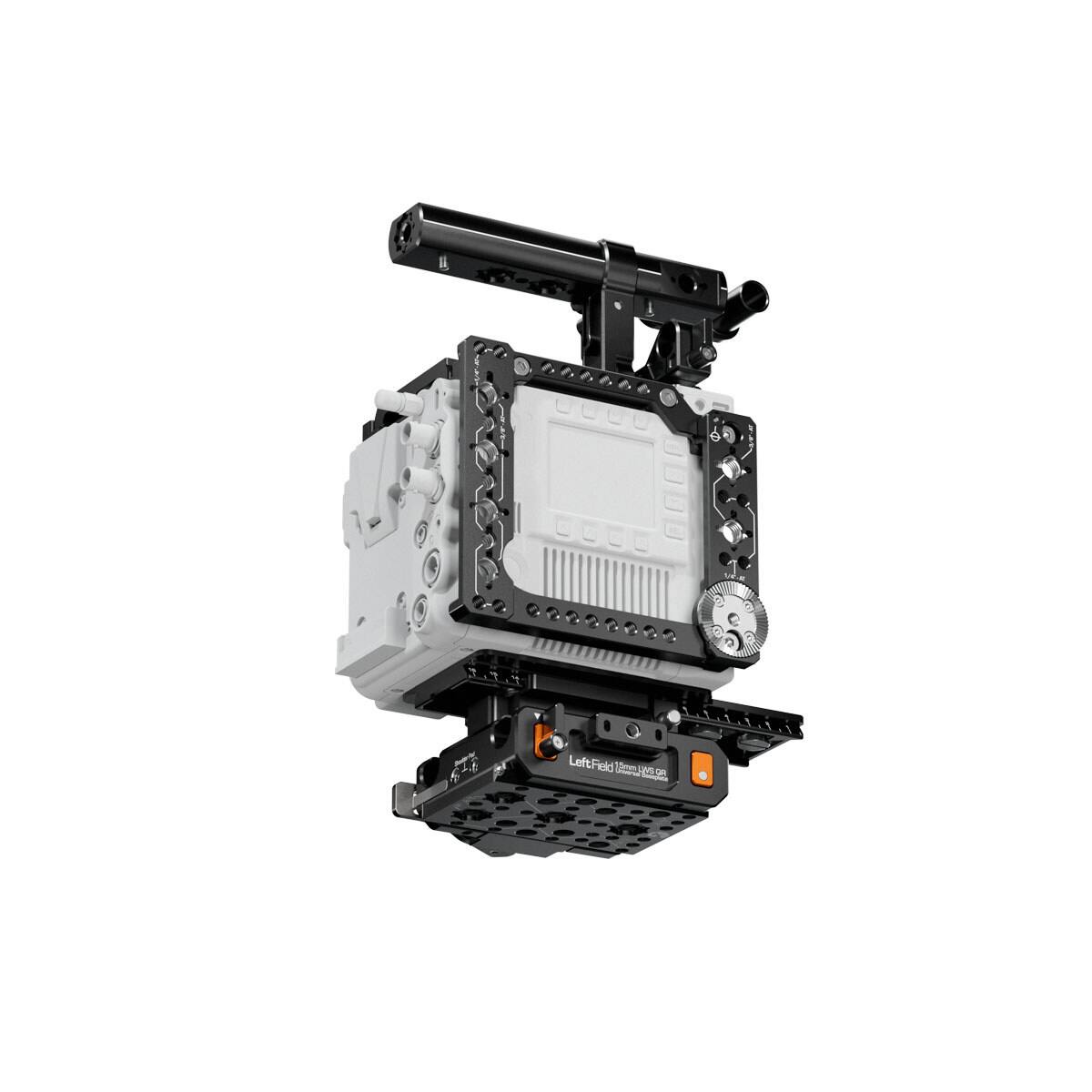 Alt View 1. Bright Tangerine - Bright Tangerine Right Side Horse Shoe Plate for RED V-RAPTOR Camera, Black.