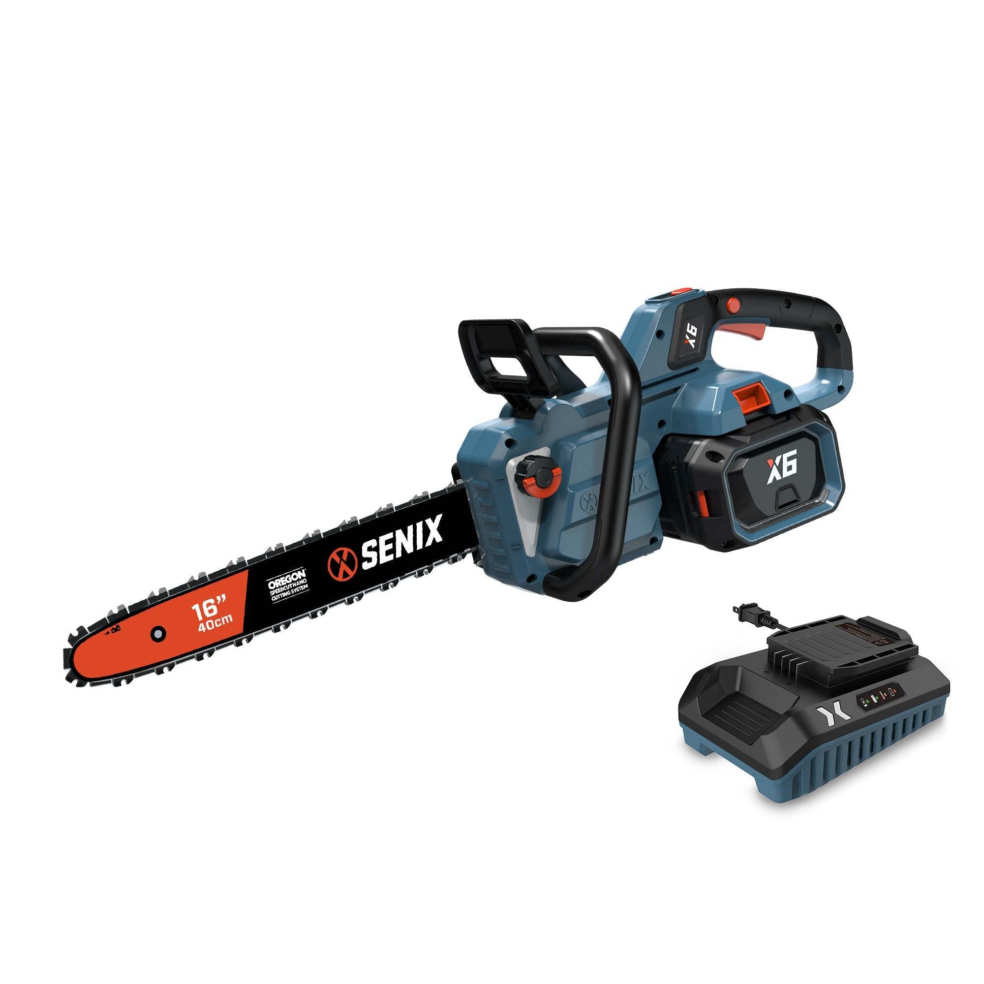 "SENIX - X6 60V Max* 16"" Cordless Chainsaw, Brushless (4.0 Ah Battery & Charger Included) - Blue" price history on PriceWatchPro