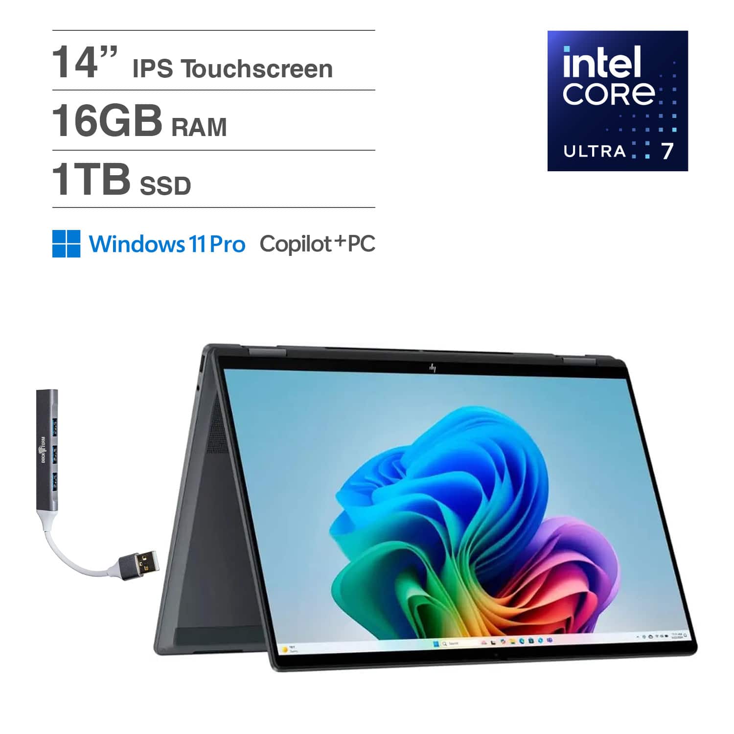 14" IPS Touchscreen  
16GB RAM  
1TB SSD  
Intel Core Ultra 7  
Windows 11 Pro Copilot+PC