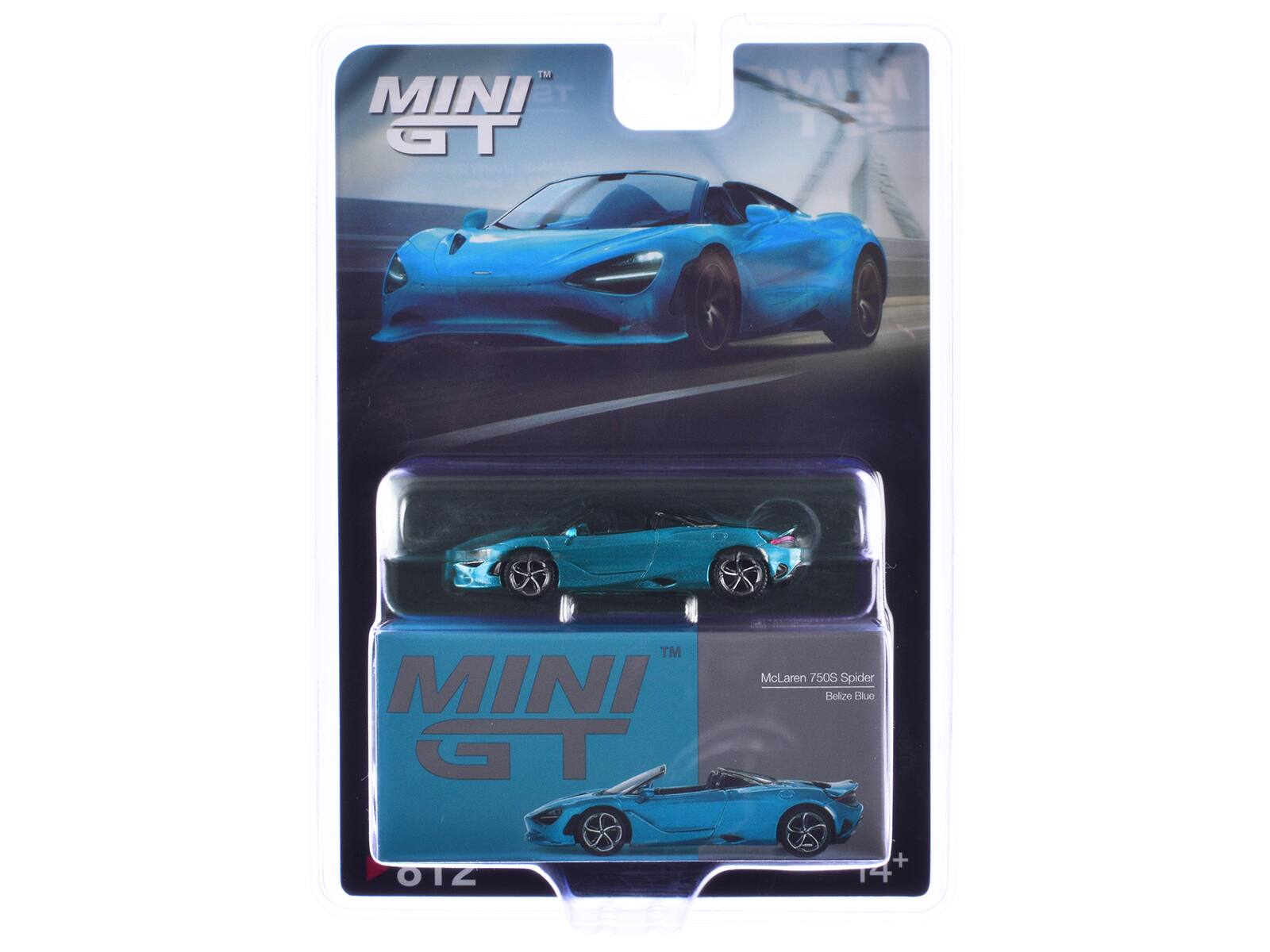 MINI GT  
McLaren 750S Spider  
Belze Blue