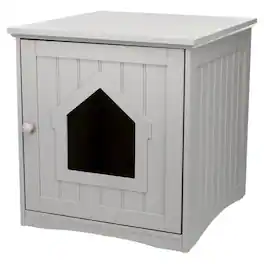 TRIXIE - Cat Litter Box Enclosure Hidden Litter Indoor Cat Furniture Pet Home - Gray