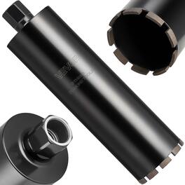 VEVOR - Core Drill Bit, 4-1/2 inch Diameter, 14 inch Drilling Depth, 1-1/4 in-7 Internal Thread, High-Precision Welding - Black