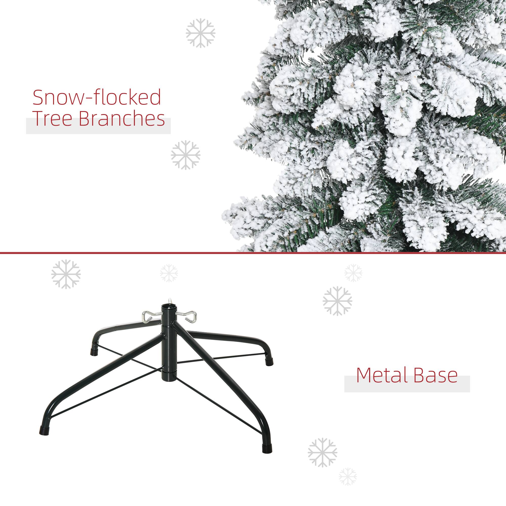 Snow-flocked Tree Branches  
Metal Base