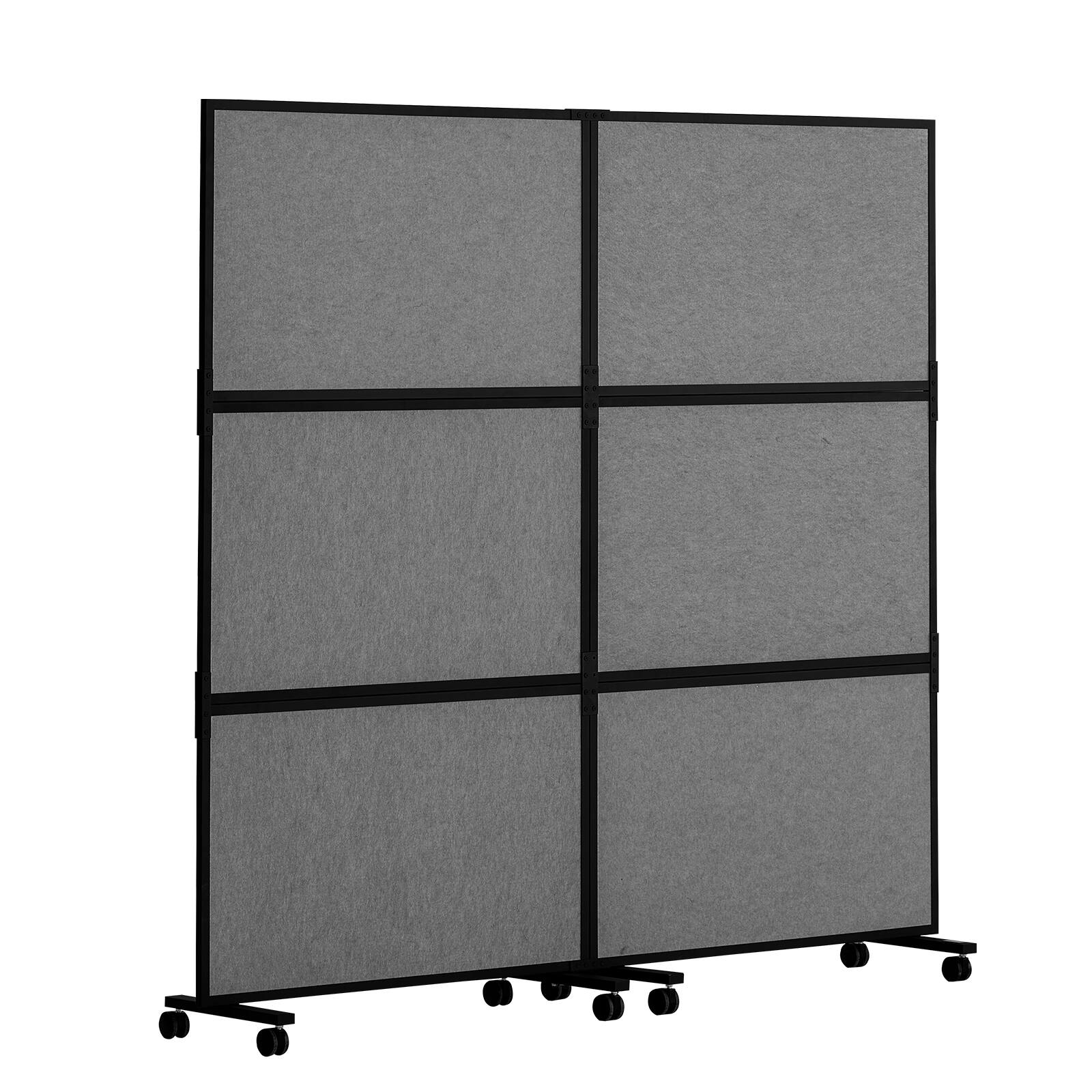 Alt View 5. VEVOR - Office Divider, 2 Panel Office Partition, Freestanding Office Divider Wall Partition & Privacy Divider Reduce Noise - Medium Gray.