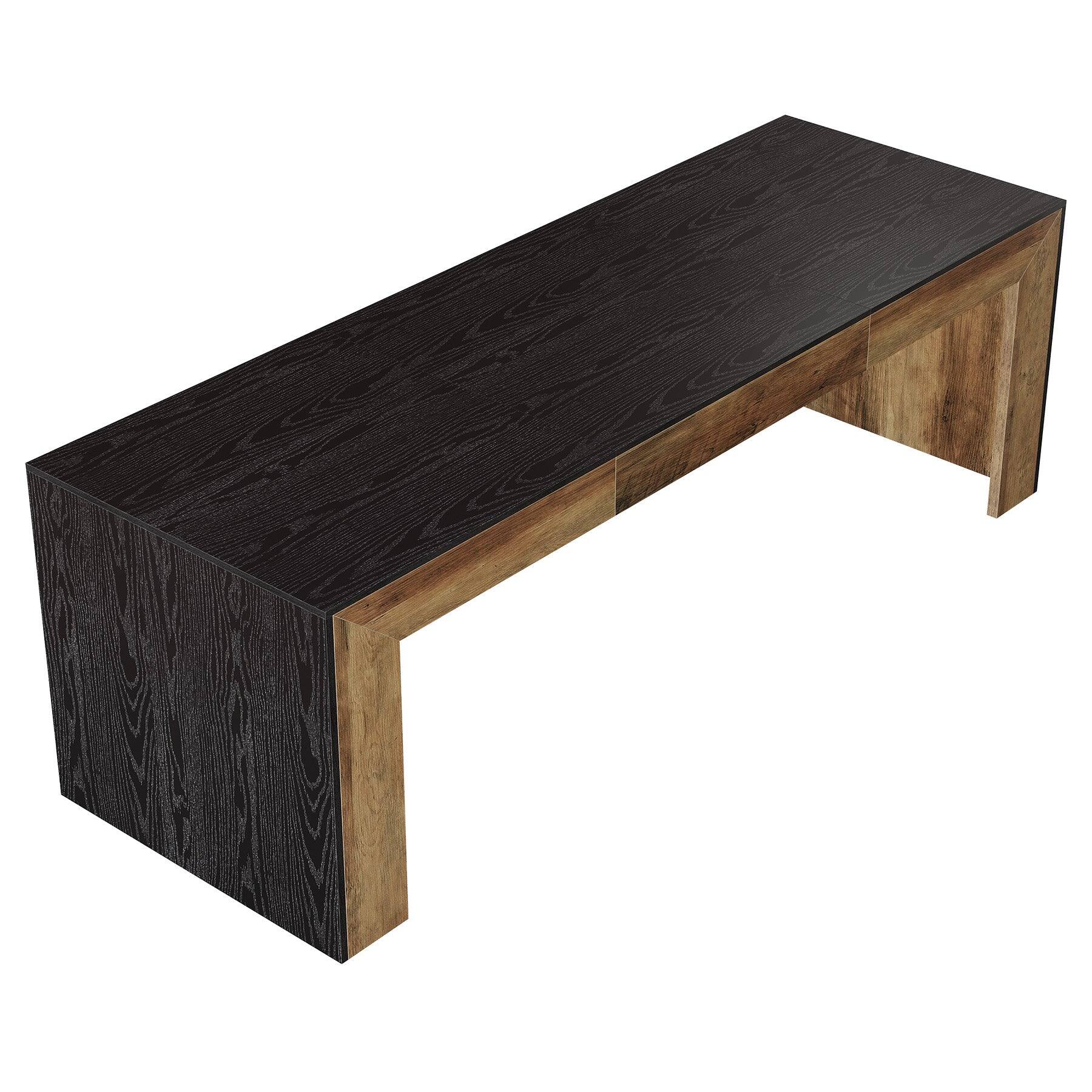 Alt View 4. Tribesigns - Office Executive Desk with Engineered Wood Construction, for Computer Work and Writing in Home Offices - Black.
