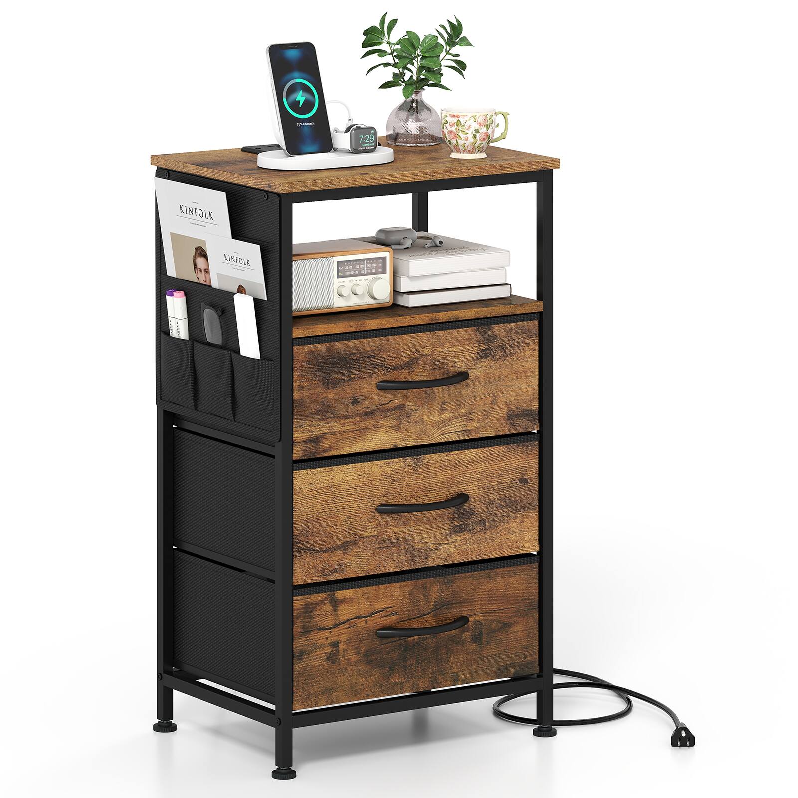 Brown 3 Drawers