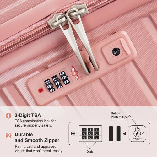 Pe TSA Safe Skia2 - 9 - 9 8 9 E 8 R 1 3-Digit TSA combination lock for secure property safety. 2 Durable and Smooth Zipper Reinforced and upgraded zipper that won't break easily. 1 1 1 0 0 0 9 9 9 Dials Button Push to Open TSA Safe Skieh