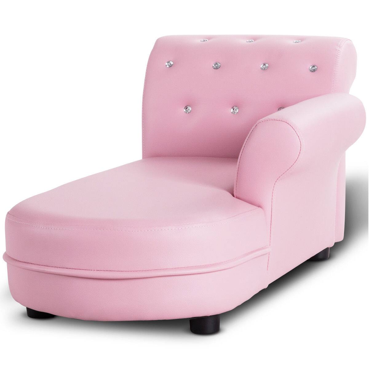 Alt View 6. Gymax - Gymax Kids Sofa Relax Couch Chaise Lounge Armrest Chair Bedroom Living Room Pink - Pink.