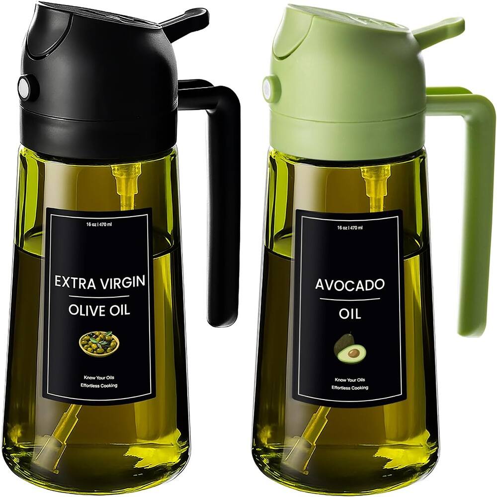 16 oz / 470 ml  
EXTRA VIRGIN OLIVE OIL  
Know Your Oils  
Effortless Cooking  

16 oz / 470 ml  
AVOCADO OIL  
Know Your Oils  
Effortless Cooking
