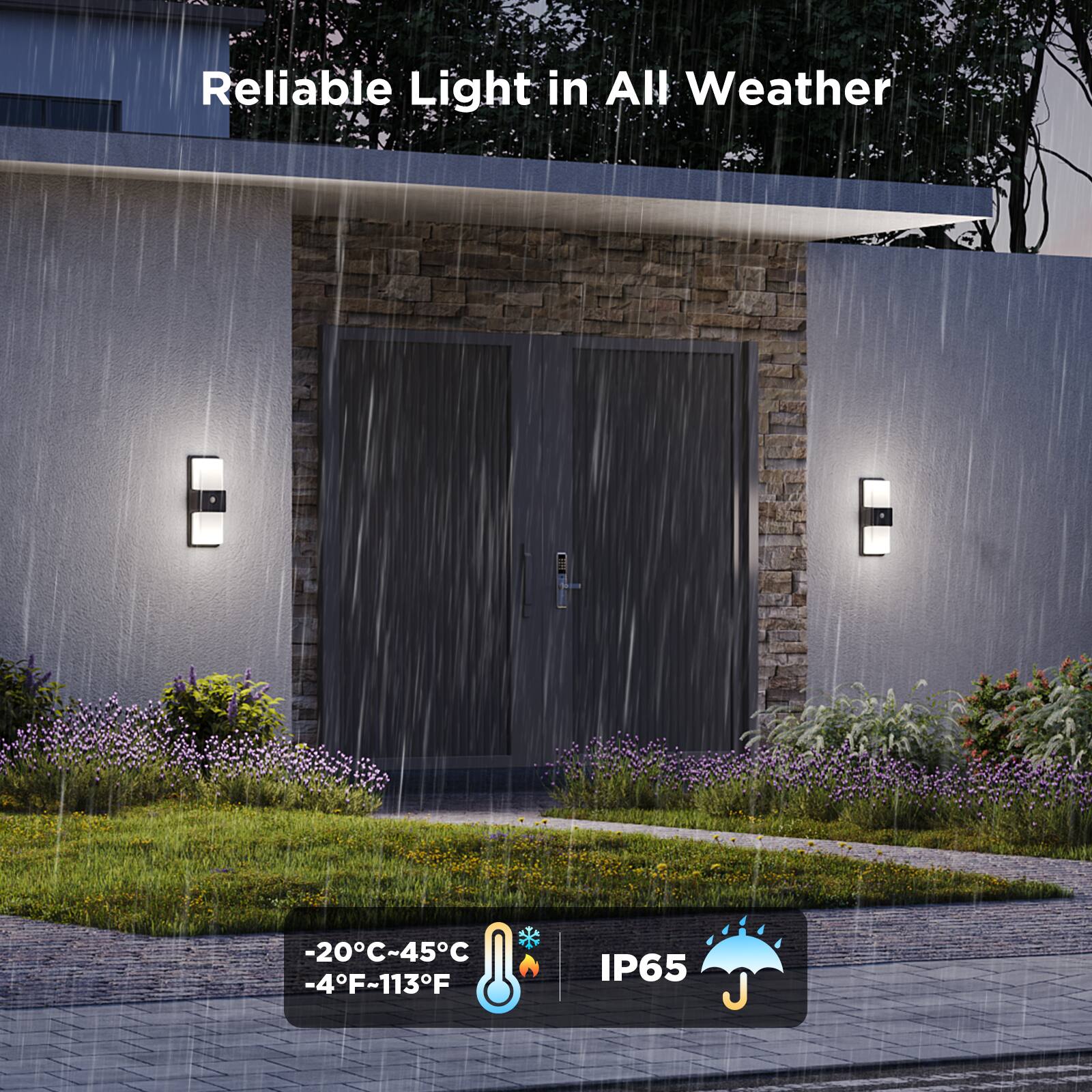 Reliable Light in All Weather -20°C~45°C -4°F~113°F IP65