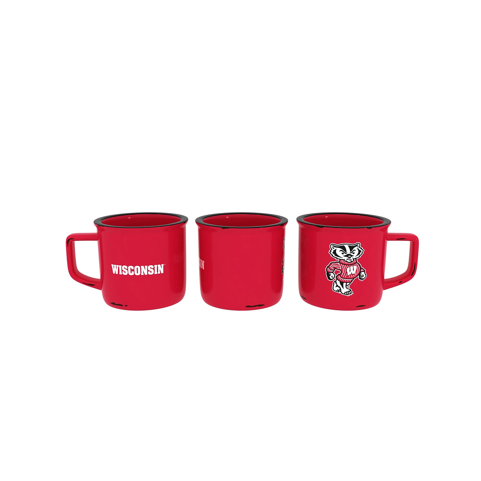 Alt View 1. Evergreen Enterprises - Wisconsin Badgers 14oz. Ceramic Camp Cup with Gift Box - Multicolor.