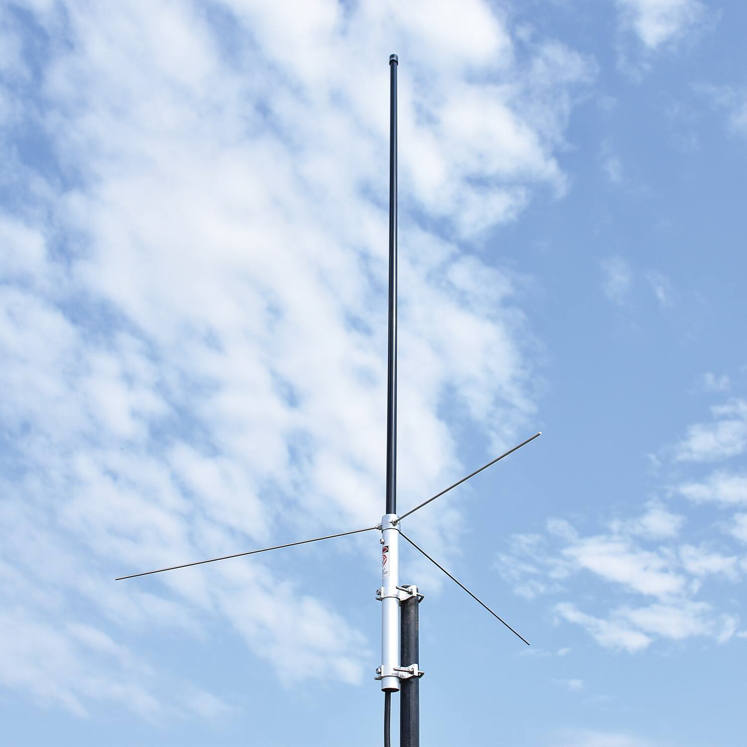 Angle. Tram - 200-Watt 134-184 MHz VHF Fiberglass Base Antenna, 4'10" Tall, 50-Ohm UHF SO-239 Connector - Black.