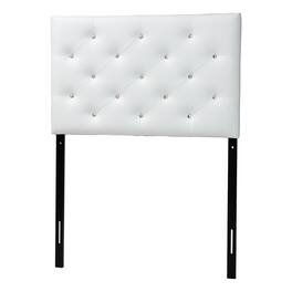 Baxton Studio - Viviana Modern and Contemporary Faux Leather Upholstered Button-Tufted Twin Size Headboard - White