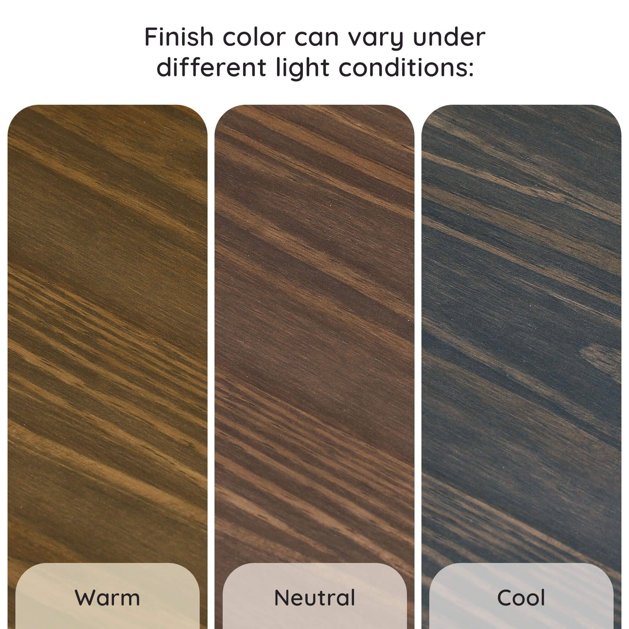 Finish color can vary under different light conditions: Warm Neutral Cool