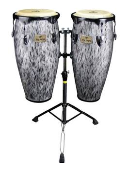 Tycoon Percussion - Supremo Select Kinetic Steel Series 10-inch & 11-inch Congas, 28-Siam Oak Shells, Water Buffalo Skin Heads, Double Stand