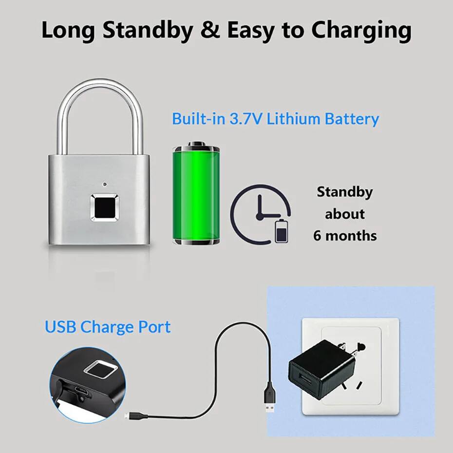 Long Standby & Easy to Charging  
Built-in 3.7V Lithium Battery  
Standby about 6 months  
USB Charge Port