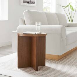 Silas Round Wood Side Table by Modway - Walnut