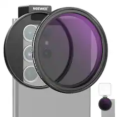 Front. Neewer - 67mm Clip-On Variable ND Filter Kit for iPhone & Galaxy, ND2-32 - Black.