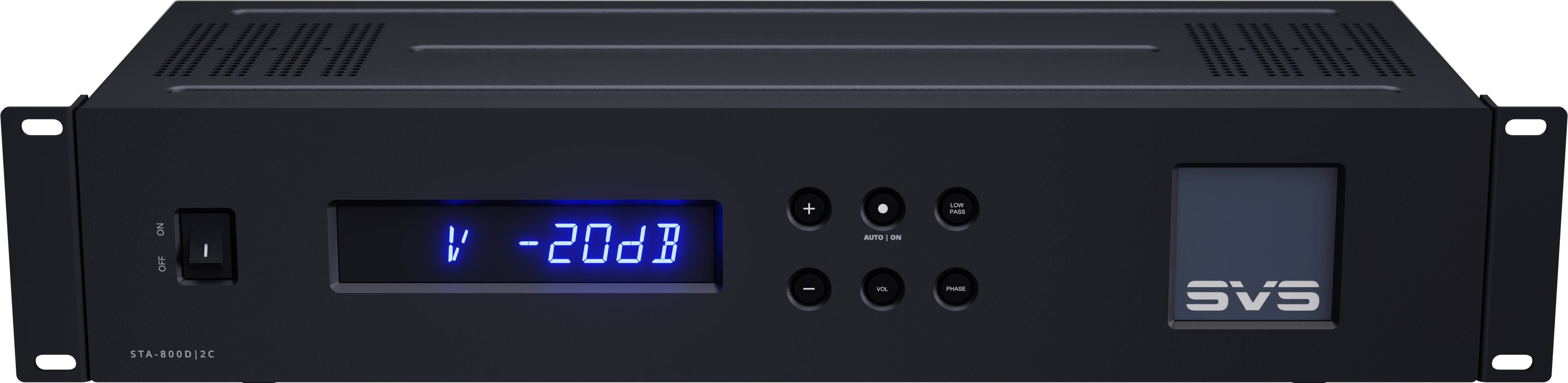 The text on the image reads: "ON OFF I V - -2083 + - AUTO - AN i  ADE SVS STA-800D|2C." The corrected text should be: "ON OFF I V - -2083 + - AUTO - AN i  ADE SVS STA-800D|2C."