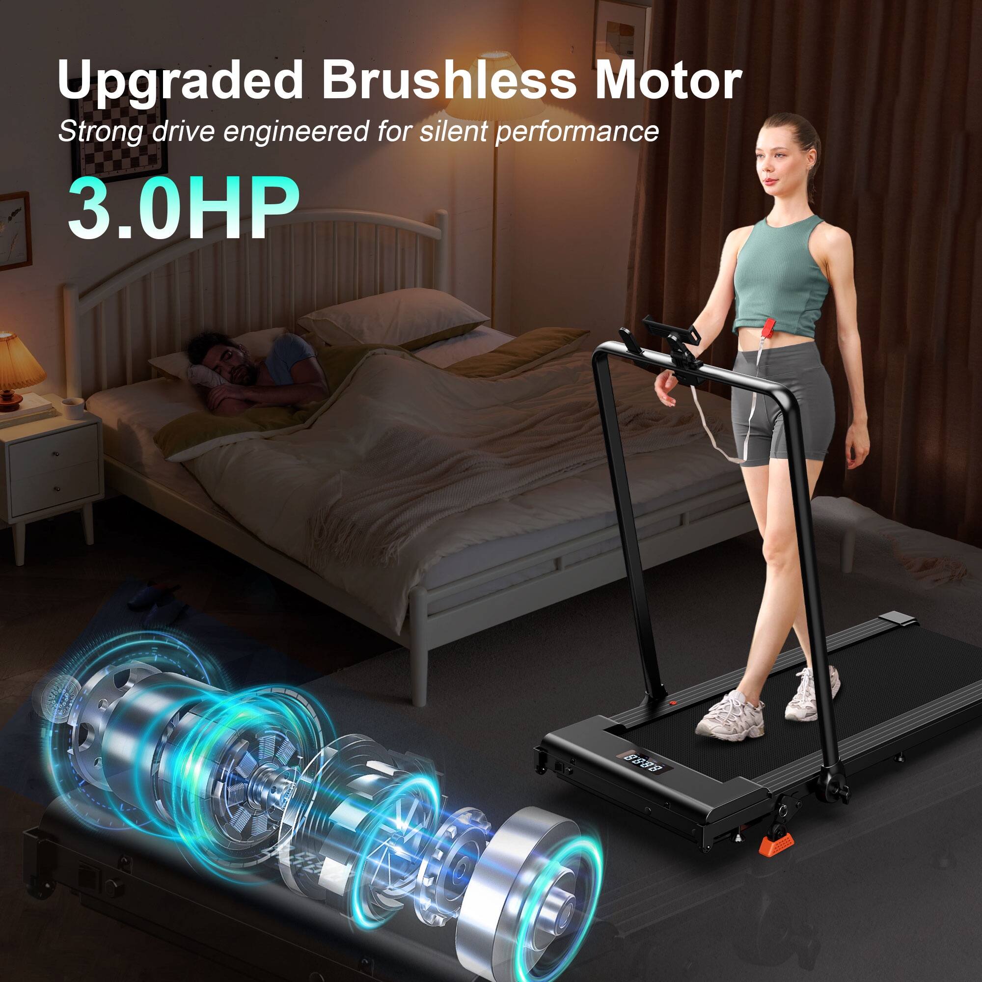 Upgraded Brushless Motor  
Strong drive engineered for silent performance  
3.0HP