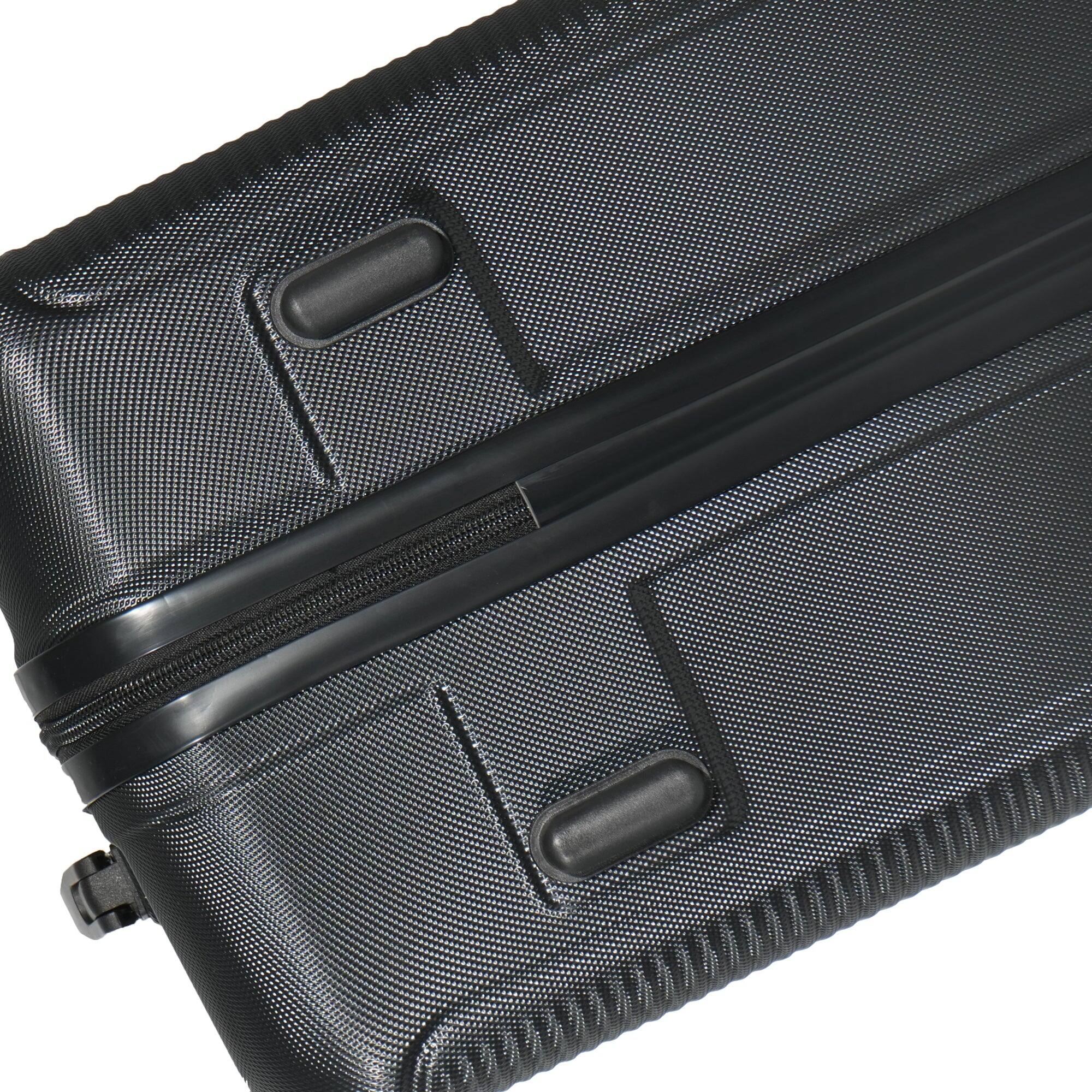 Alt View 10. BreeBe - 7-Piece Luggage Set ABS Lightweight & Durable Suitcase with Spinner Wheels, TSA Lock, (20/24/28), Black - Black.