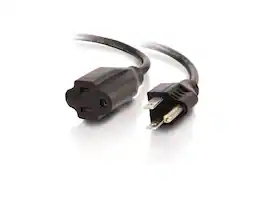 Cables to Go - C2G 03115 18 AWG Power Extension - NEMA 5-15P to 5-15R, TAA, Black (6 Ft)