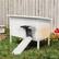 Alt View 3. FODINGHILL - Insulated Outdoor Cat House for Multiple Pets, Weatherproof Wood Shelter with Foldable Ladder & Acrylic Window, White.