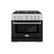 Left. ZLINE - ZLINE 36 in. 5.2 cu. ft. Freestanding Select Gas Range w/ 6 Burner Cooktop & Convection Oven w/ Black Matte Door - Stainless Steel.