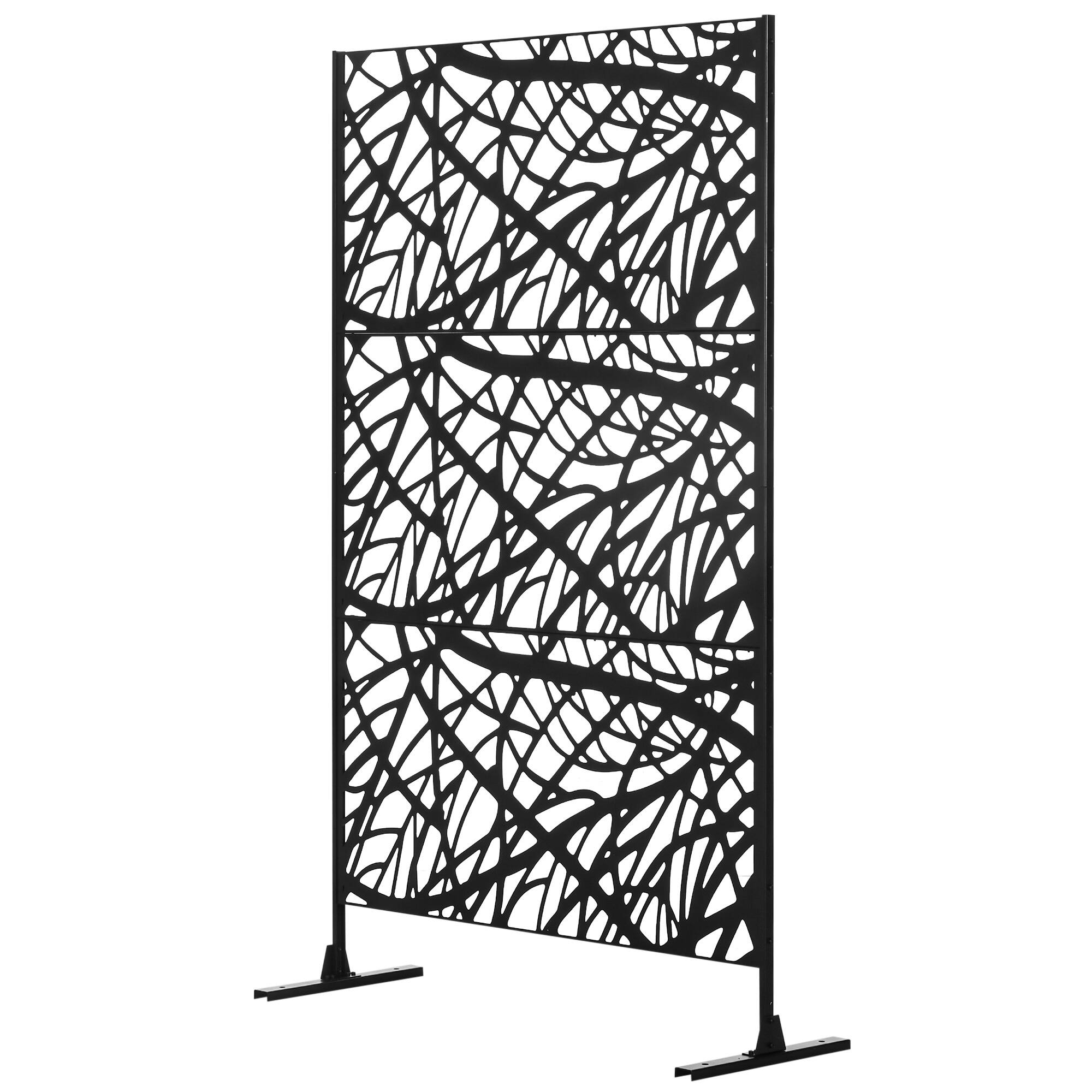 Front. Outsunny - Outdoor Privacy Screen - Black.