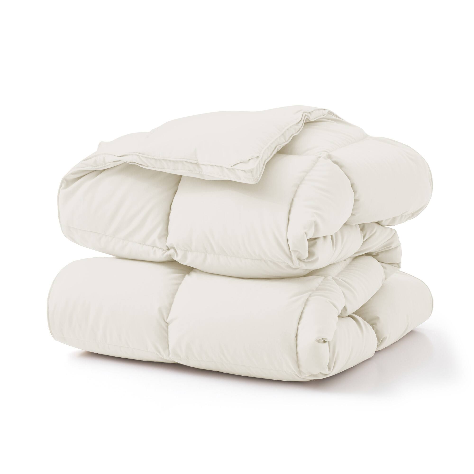 Alt View 1. Peace Nest - Peace Nest Luxurious Hotel Feather and Down Fiber Comforter, All Season Duvet Insert, Ivory, Twin - Ivory.