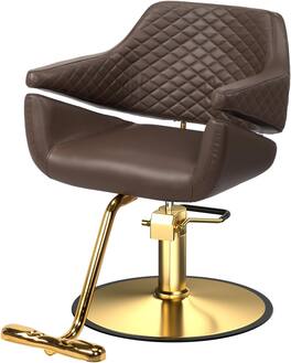 Winado - Barber Chairs Styling Chair Salon Chair with Heavy Duty Hydraulic Pump, Footrest for Barbershop, Hair Stylist, Beauty - Brown